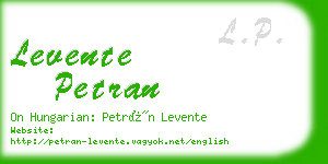 levente petran business card